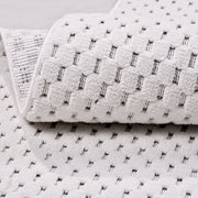 Beyaz Modern Polyester Makine Halısı