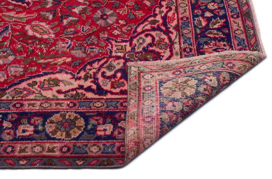 Tirena Kırmızı ve Lacivert Madalyon Desenli El Dokuma Halı 160x287 cm – detay görünümü