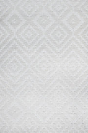 Beyaz Ekru Baklava Geometrik Halı - Yıkanabilir - Kaymaz Taban - Pati Dostu