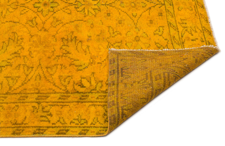 Tirena Sarı ve Kahverengi Çiçek Desenli El Dokuma Halı 152x267 cm – detay görünümü