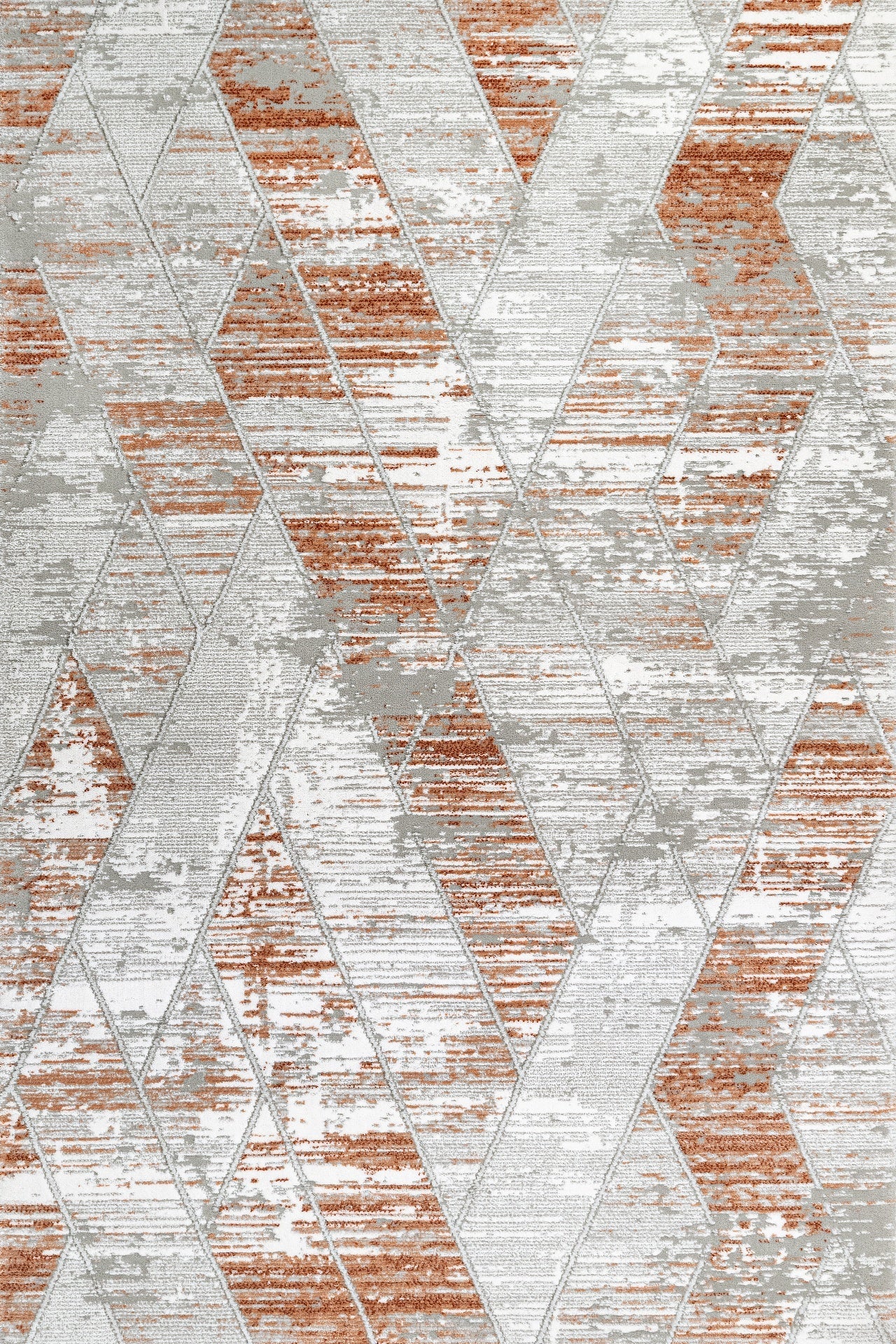 Bej Blok Desenli Bohem Halı - Yıkanabilir - Kaymaz Taban - Pati Dostu