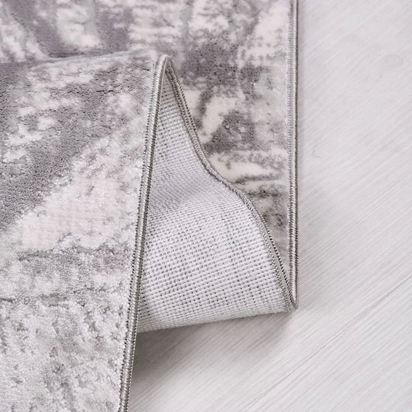 Gri Dokulu Kabartmalı Triko Halı - Pati Dostu - Toz Vermez