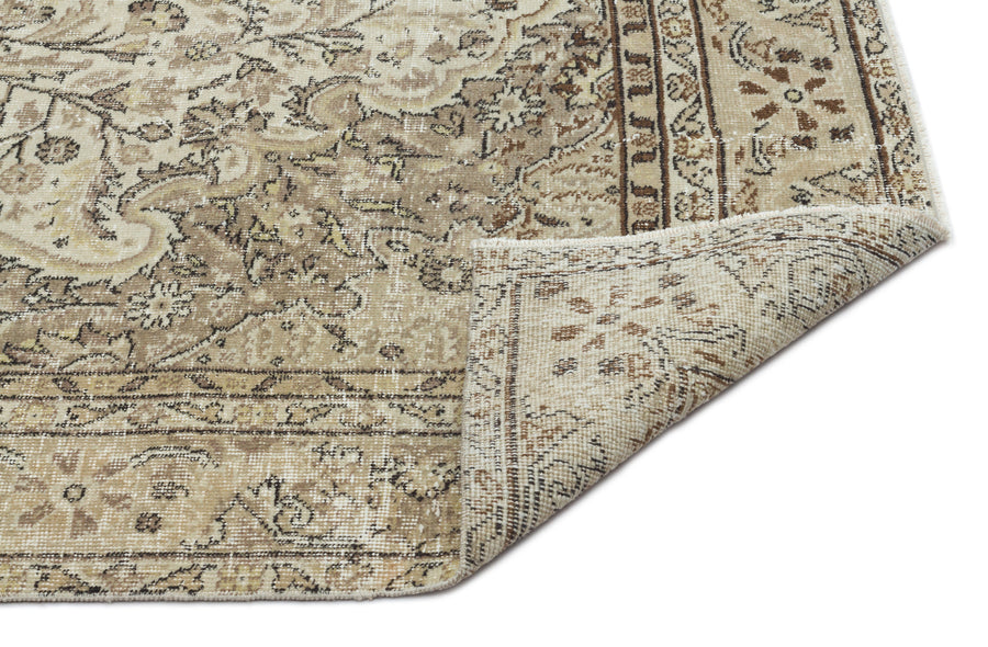 Tirena Bej ve Kahverengi Madalyon Desenli El Dokuma Halı 185x280 cm – detay görünümü