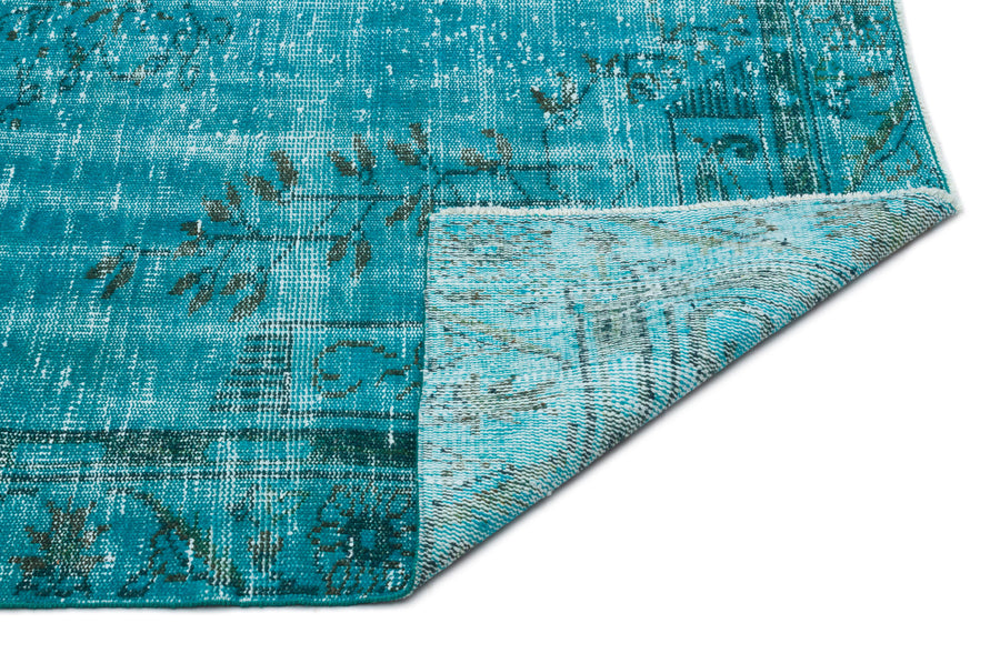 Tirena Turkuaz ve Gri Madalyon Desenli El Dokuma Halı 166x272 cm – detay görünümü