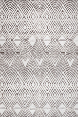 Cream Brown Bohemian Ethnic Geometric Living Room Rug
