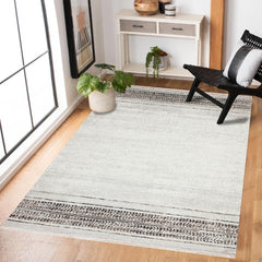 Gri Etnik Modern Etnik Desenli Halı  | Makinada Yıkanabilir | Hav Toz Vermez | Leke Tutmayan | Kaymaz Taban | Dijital Makine Baskı | Salon Yolluk Mutfak Halısı