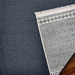 Mavi Etnik Modern Etnik Desenli Halı  | Makinada Yıkanabilir | Hav Toz Vermez | Leke Tutmayan | Kaymaz Taban | Dijital Makine Baskı | Salon Yolluk Mutfak Halısı