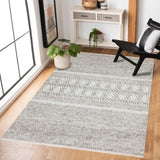 Cream Brown Bohemian Geometric Living Room Rug - Polyester