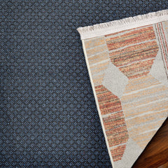 Sarı Geometrik Modern Etnik Desenli Halı  | Makinada Yıkanabilir | Hav Toz Vermez | Leke Tutmayan | Kaymaz Taban | Dijital Makine Baskı | Salon Yolluk Mutfak Halısı