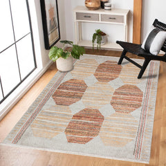 Sarı Geometrik Modern Etnik Desenli Halı  | Makinada Yıkanabilir | Hav Toz Vermez | Leke Tutmayan | Kaymaz Taban | Dijital Makine Baskı | Salon Yolluk Mutfak Halısı