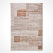 Bej Modern Akrilik Makine Halısı