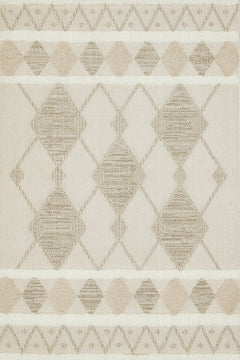 Krem Geometrik Modern Etnik Desenli Halı  | Makinada Yıkanabilir | Hav Toz Vermez | Leke Tutmayan | Kaymaz Taban | Dijital Makine Baskı | Salon Yolluk Mutfak Halısı