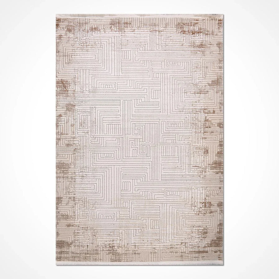 Bej Dokulu Eskitme Triko Halı - Pati Dostu - Toz Vermez