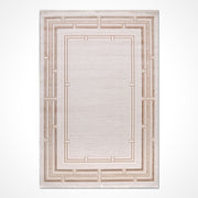 Bej Çerçeveli Akrilik Makine Halısı