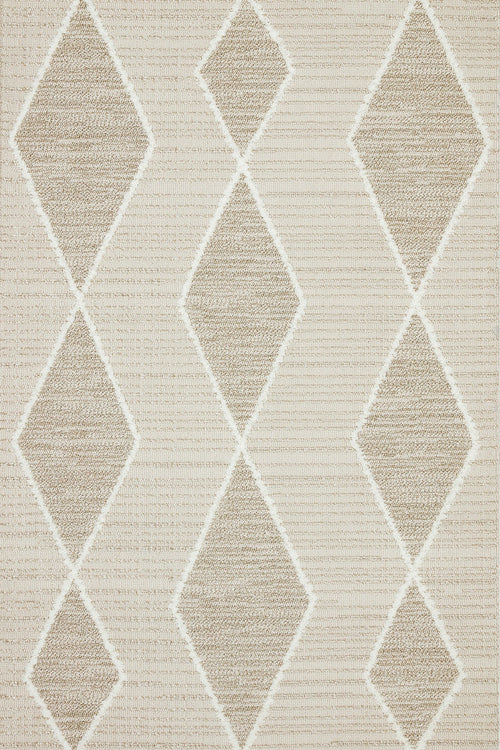 Krem Geometrik Modern Etnik Desenli Halı  | Makinada Yıkanabilir | Hav Toz Vermez | Leke Tutmayan | Kaymaz Taban | Dijital Makine Baskı | Salon Yolluk Mutfak Halısı