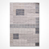 Light Gray Blue Modern Geometric Living Room Rug - Acrylic