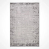 Gray Anthracite Modern Geometric Living Room Rug - Acrylic Machine Woven
