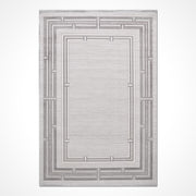 Gri Çerçeveli Akrilik Makine Halısı