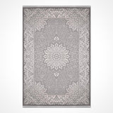 Gray Light Gray Classic Living Room Rug - Acrylic Machine Woven
