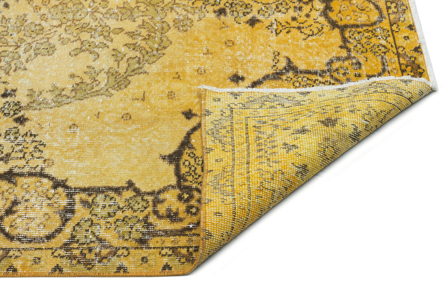 Tirena Sarı ve Gri Madalyon Desenli El Dokuma Halı 164x276 cm – detay görünümü