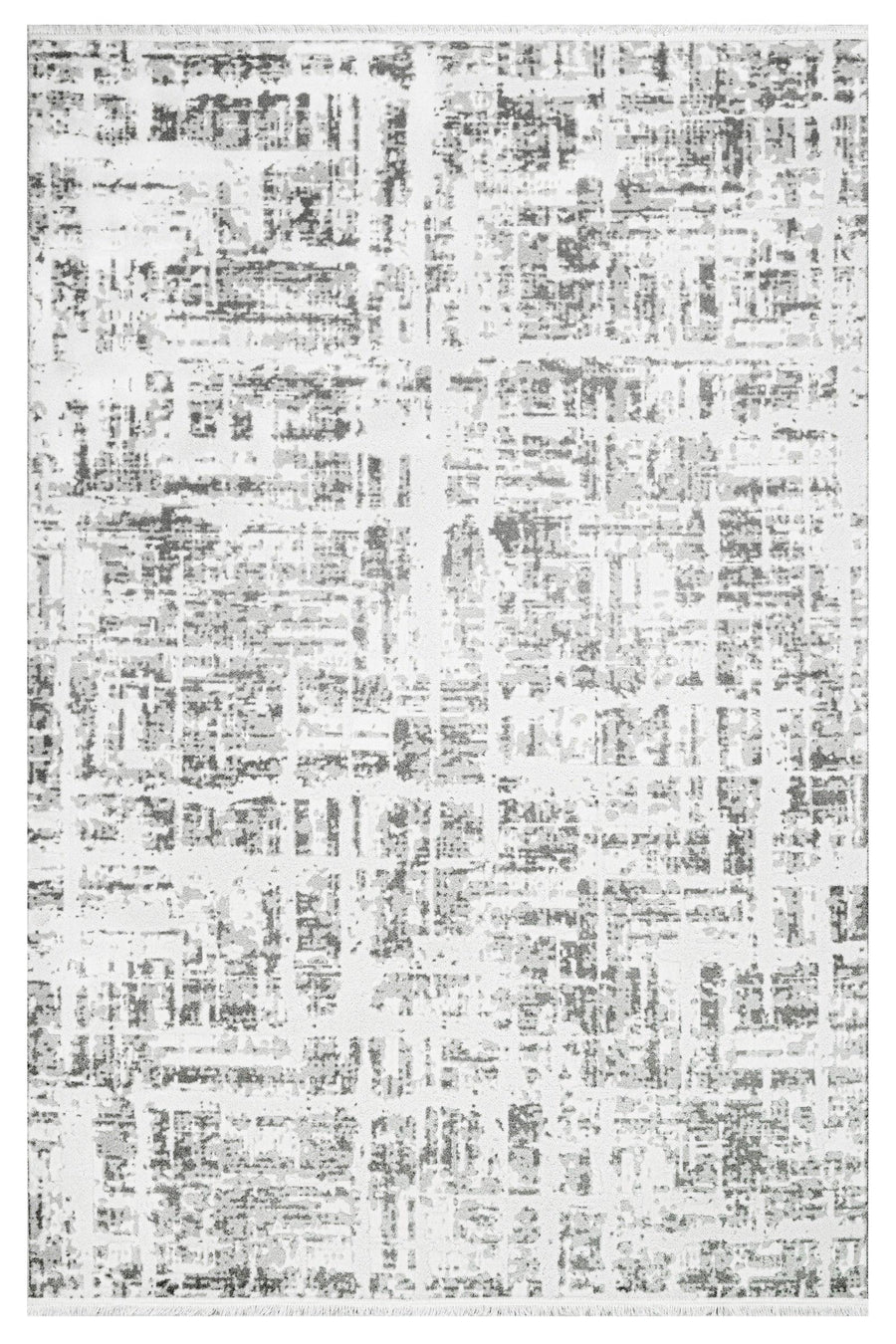 White and Grey Abstract Flatweave Area Rug – in the living room