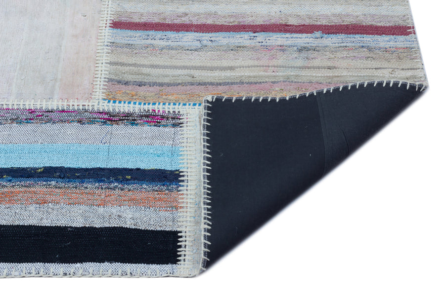 Kenove Çok Renkli ve Bej Çizgili El Dokuma Kilim 160x228 cm – detay görünümü