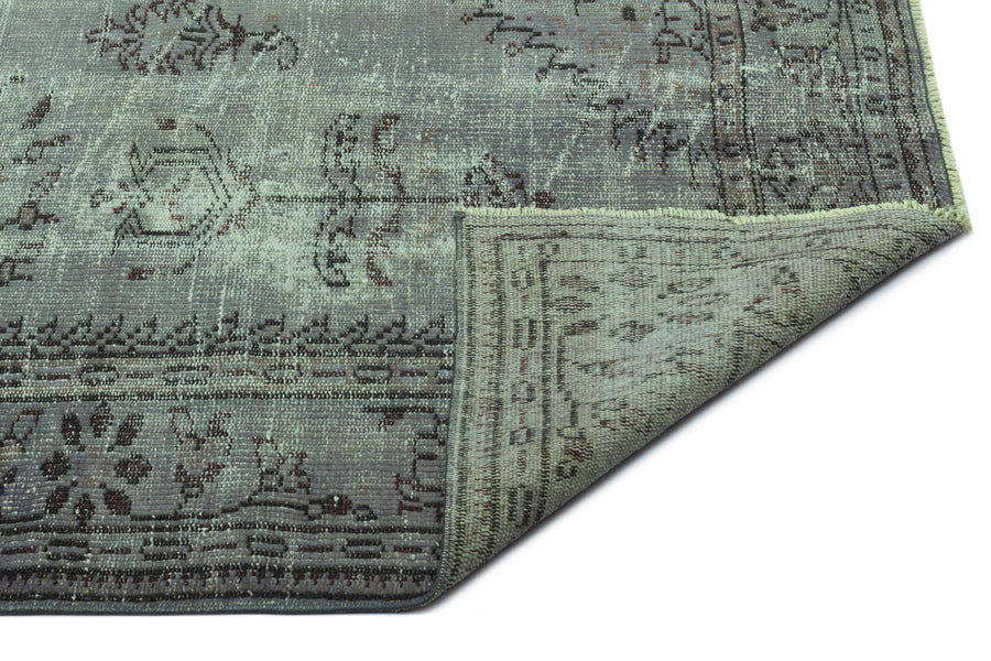 Tirena Yeşil ve Gri Madalyon Desenli El Dokuma Halı 187x295 cm – detay görünümü