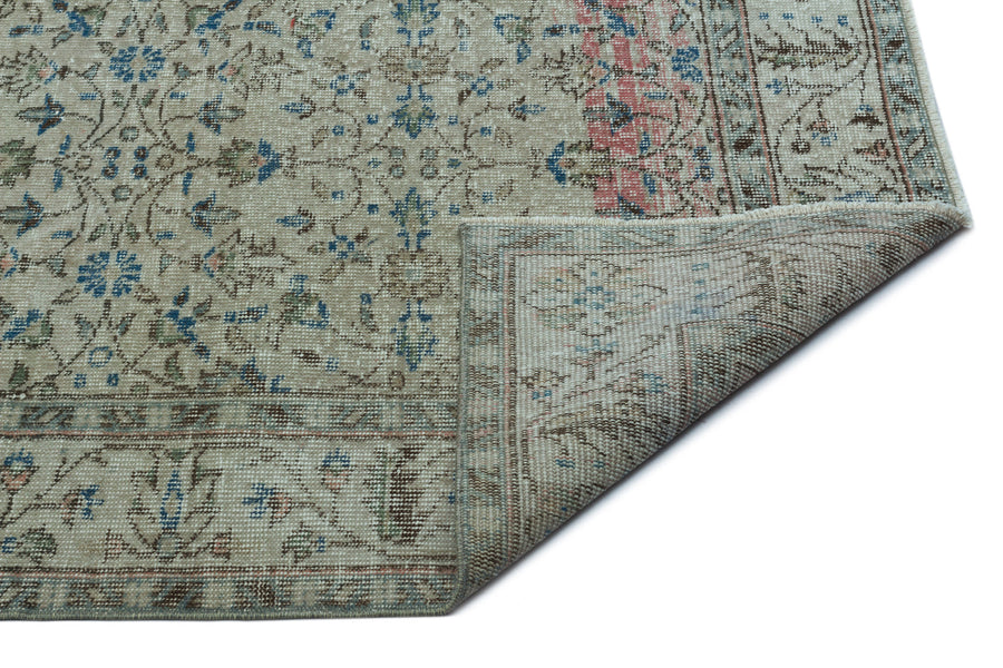 Tirena Gri ve Bej Çiçek Desenli El Dokuma Halı 171x284 cm – detay görünümü
