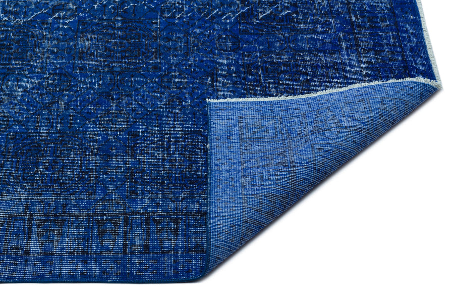 Tirena Mavi ve Lacivert Soyut Desenli El Dokuma Halı 204x300 cm – detay görünümü