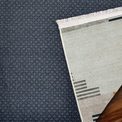 Gri Geometrik Modern Etnik Desenli Halı  | Makinada Yıkanabilir | Hav Toz Vermez | Leke Tutmayan | Kaymaz Taban | Dijital Makine Baskı | Salon Yolluk Mutfak Halısı