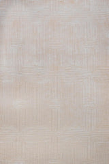 Beige Cream Minimalist Geometric Living Room Rug - Cotton