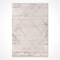 Tapis crème moderne à motifs géométriques en relief