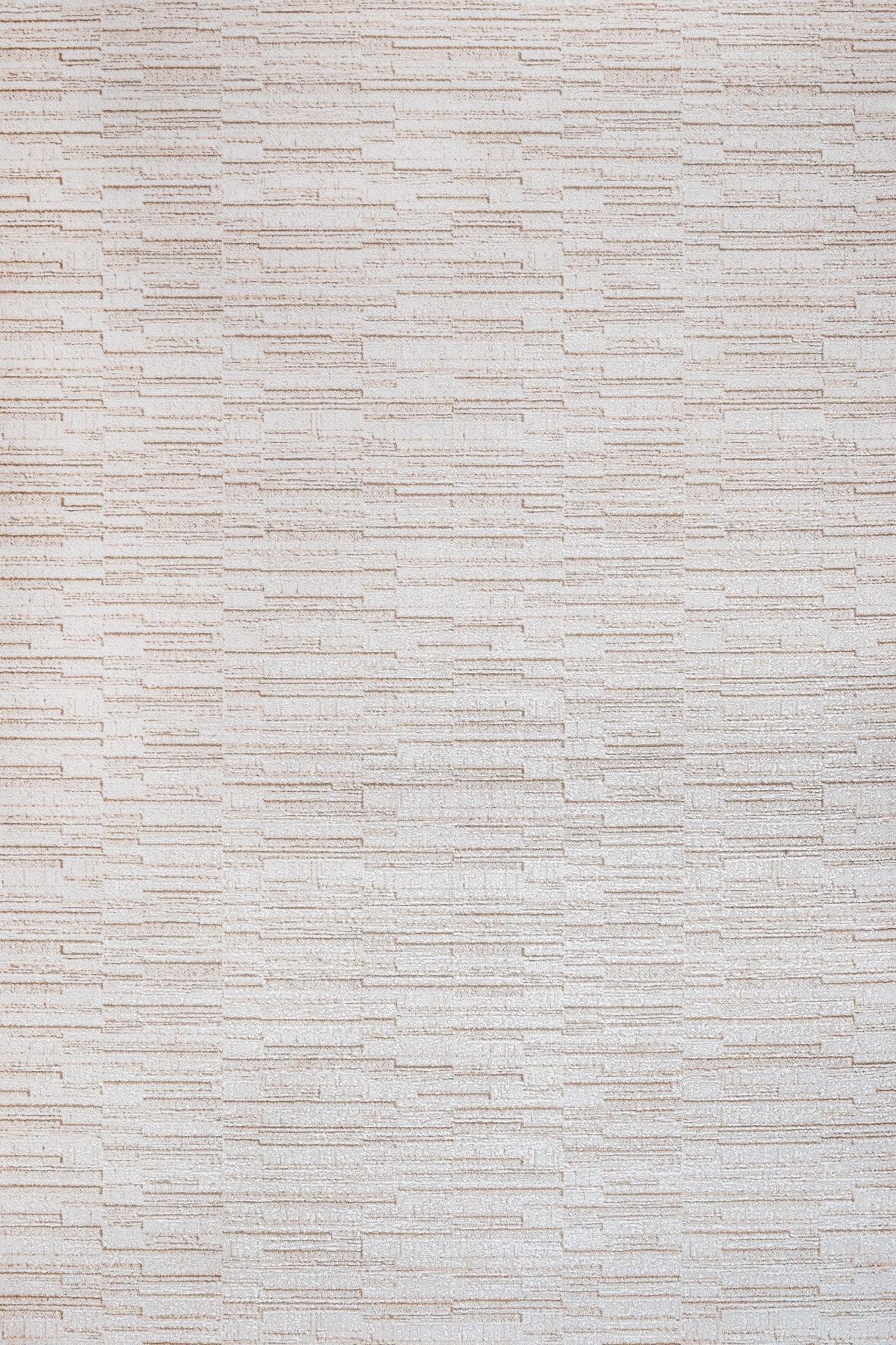 Bej Geometrik Minimalist Halı - Yıkanabilir - Kaymaz Taban - Pati Dostu