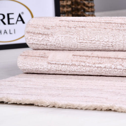 Bej Modern Akrilik Makine Halısı