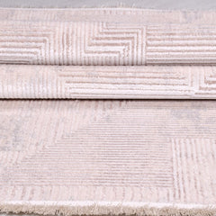 Bej Modern Akrilik Makine Halısı