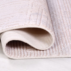 Bej Modern Akrilik Makine Halısı