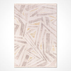 Bej Modern Akrilik Makine Halısı