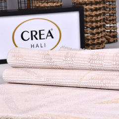 Bej Modern Akrilik Makine Halısı