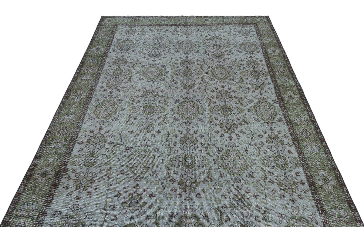Tirena Mavi ve Yeşil Çiçek Desenli El Dokuma Halı 176x287 cm – detay görünümü
