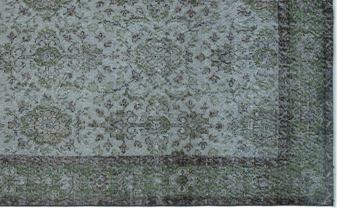 Tirena Mavi ve Yeşil Çiçek Desenli El Dokuma Halı 176x287 cm – detay görünümü