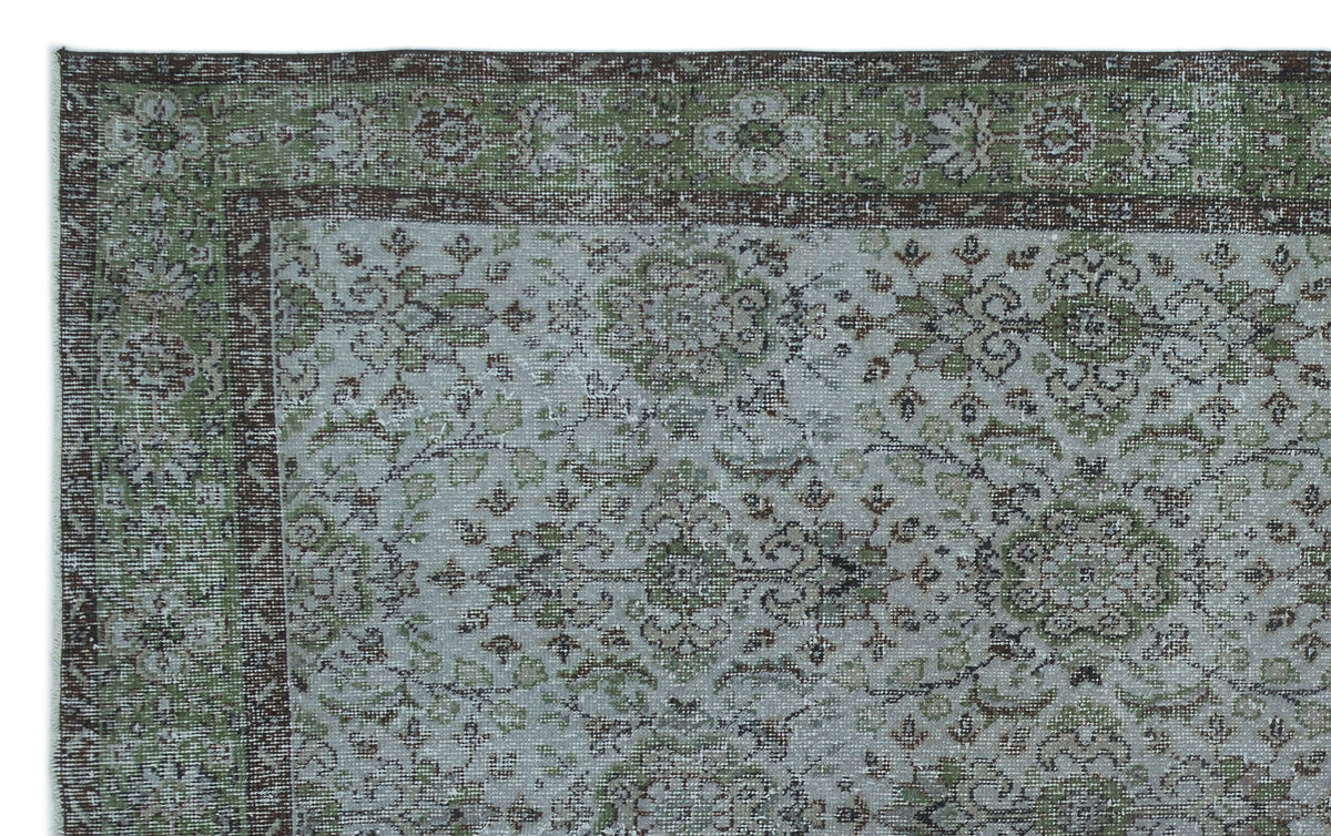 Tirena Mavi ve Yeşil Çiçek Desenli El Dokuma Halı 176x287 cm – detay görünümü