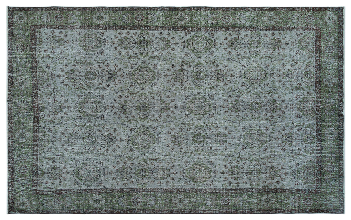 Tirena Mavi ve Yeşil Çiçek Desenli El Dokuma Halı 176x287 cm