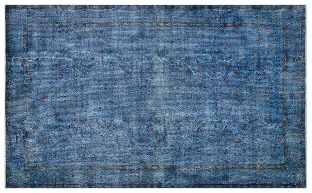 Tirena Mavi ve Lacivert Soyut Desenli El Dokuma Halı 175x285 cm