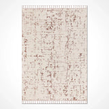 Cream Faded Distressed Living Room Rug - Polyester
