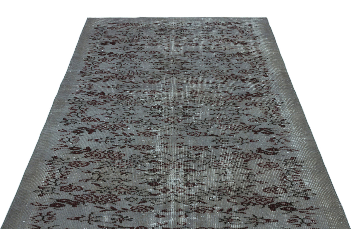 Tirena Gri ve Bordo Çiçek Desenli El Dokuma Halı 148x237 cm – detay görünümü
