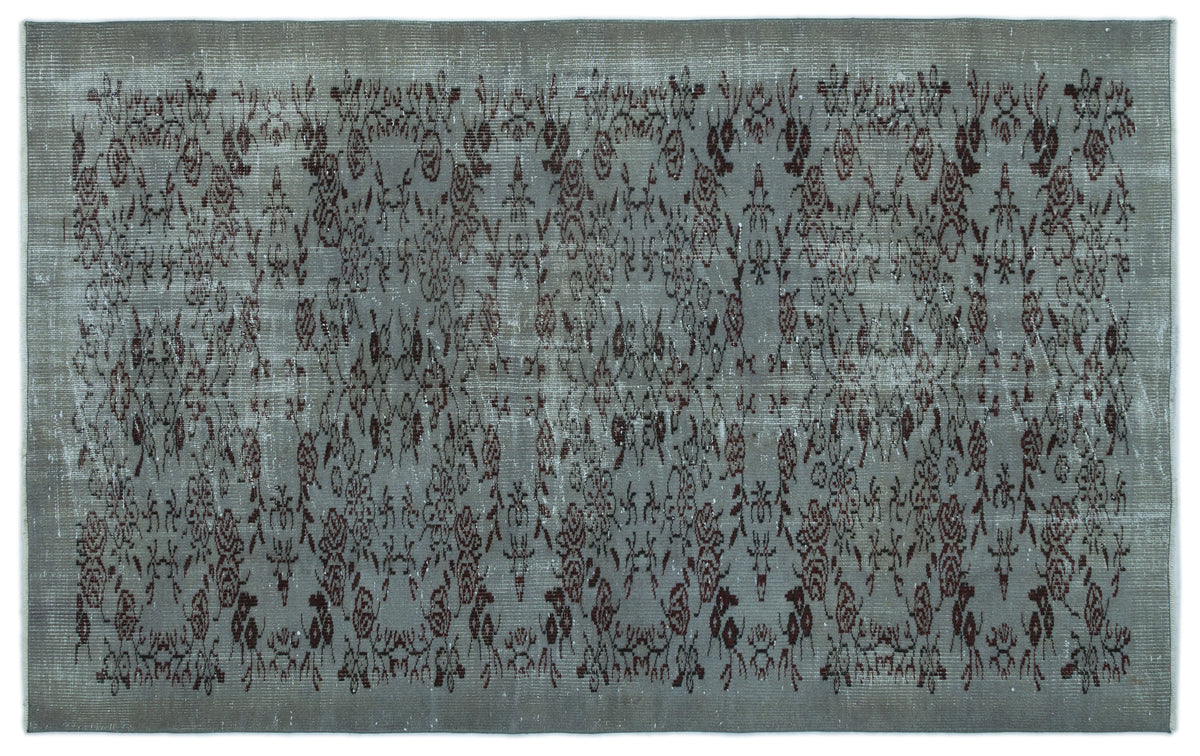 Tirena Gri ve Bordo Çiçek Desenli El Dokuma Halı 148x237 cm