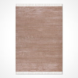 Modern Beige Brown Striped Living Room Rug