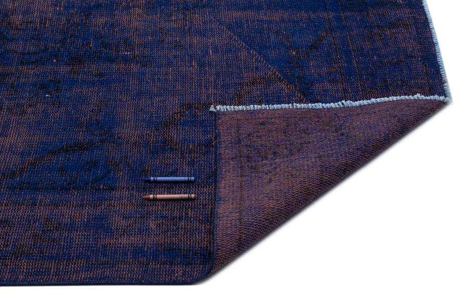 Tirena Siyah ve Lacivert Soyut Desenli El Dokuma Halı 165x280 cm – detay görünümü
