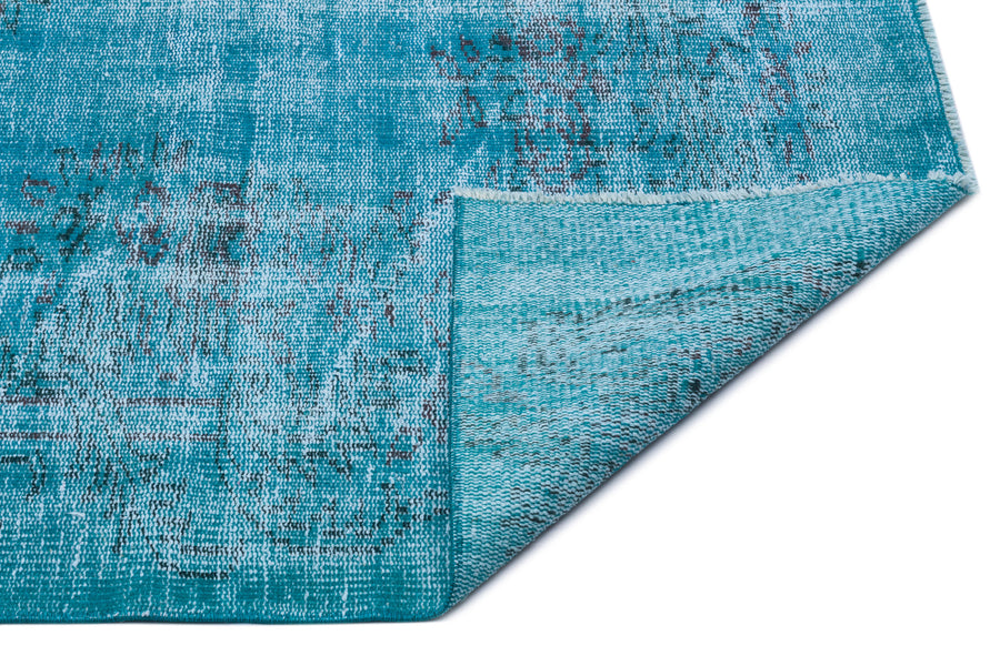 Tirena Turkuaz ve Gri Soyut Desenli El Dokuma Halı 165x256 cm – detay görünümü