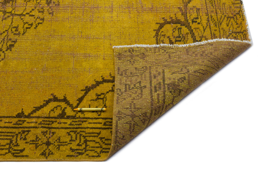 Tirena Sarı ve Kahverengi Madalyon Desenli El Dokuma Halı 168x257 cm – detay görünümü